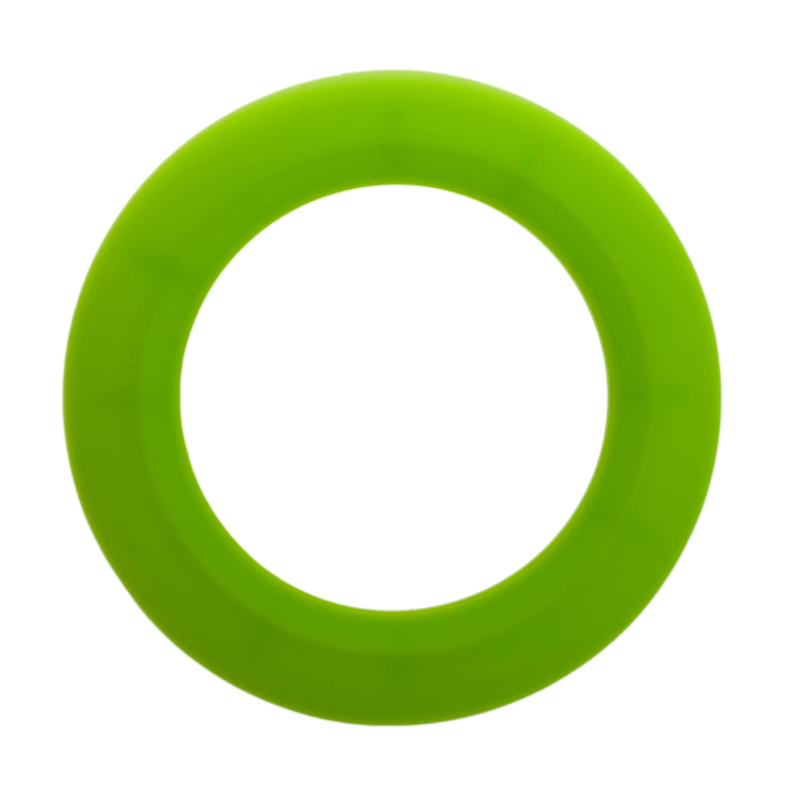 A bright green silicone flyer designed for throwing and catching.