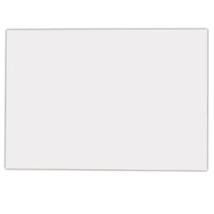 A square cut fridge magnet in a plain white finish. Features a subtle border and includes a logo.