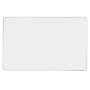 A rectangular magnet with rounded corners, featuring a plain white surface.