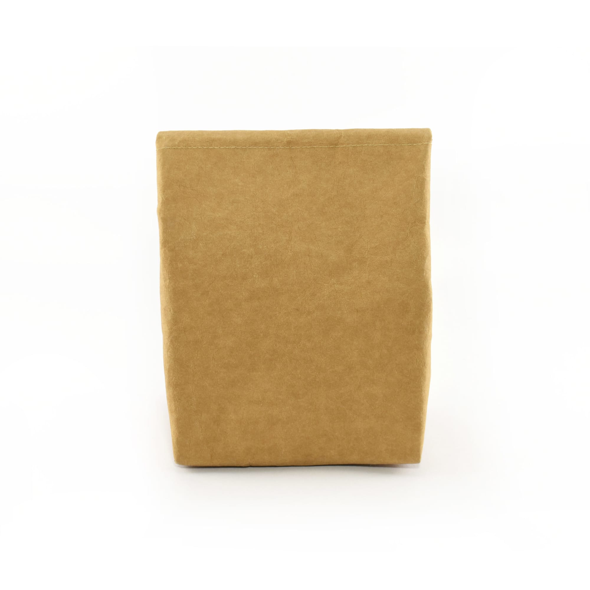 A kraft paper cooler bag in a tan colour with a simple design and no visible branding.