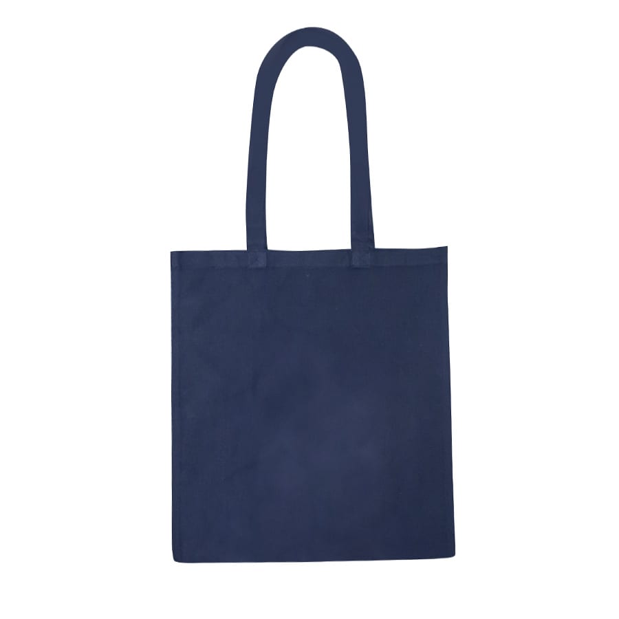 A green recycled cotton tote bag with two handles and a plain design. It has a branding logo on the front.