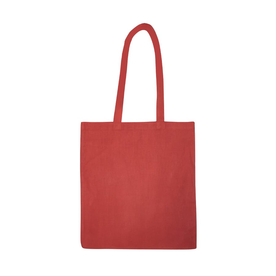 A purple recycled cotton tote bag with two handles and no visible branding.