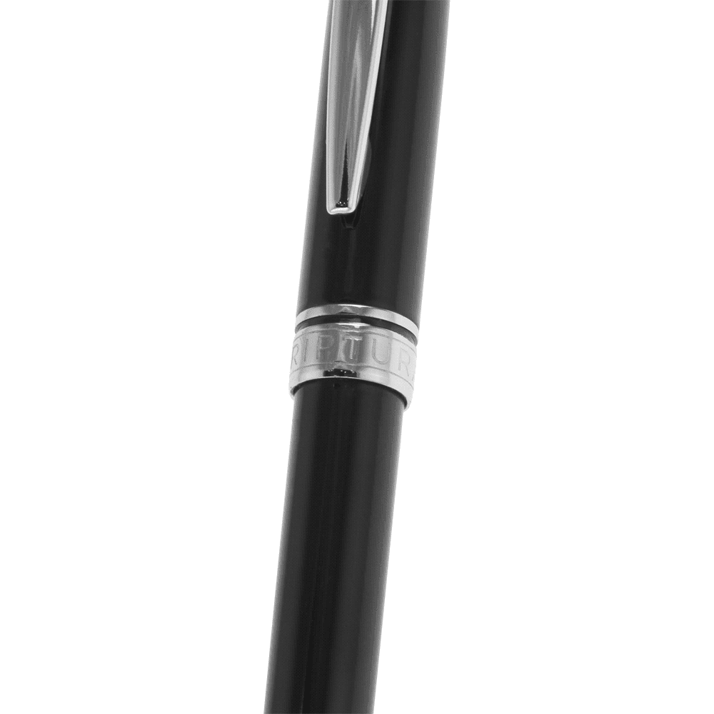 A blue metal ballpoint pen with a sleek design and a shiny clip at the top. Logo present on the surface.