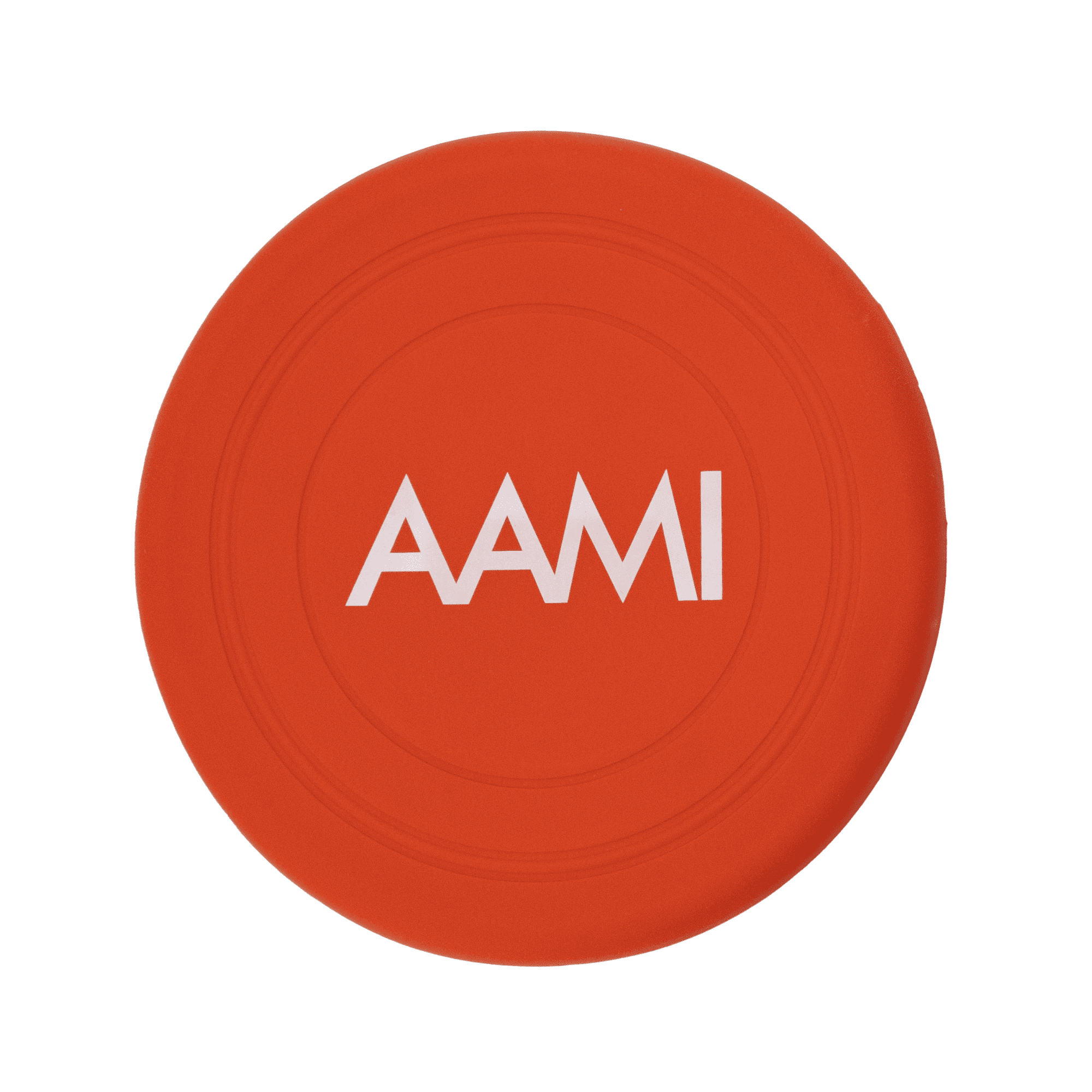 An orange silicon frisbee featuring a logo in the centre. Ideal for outdoor fun and games.