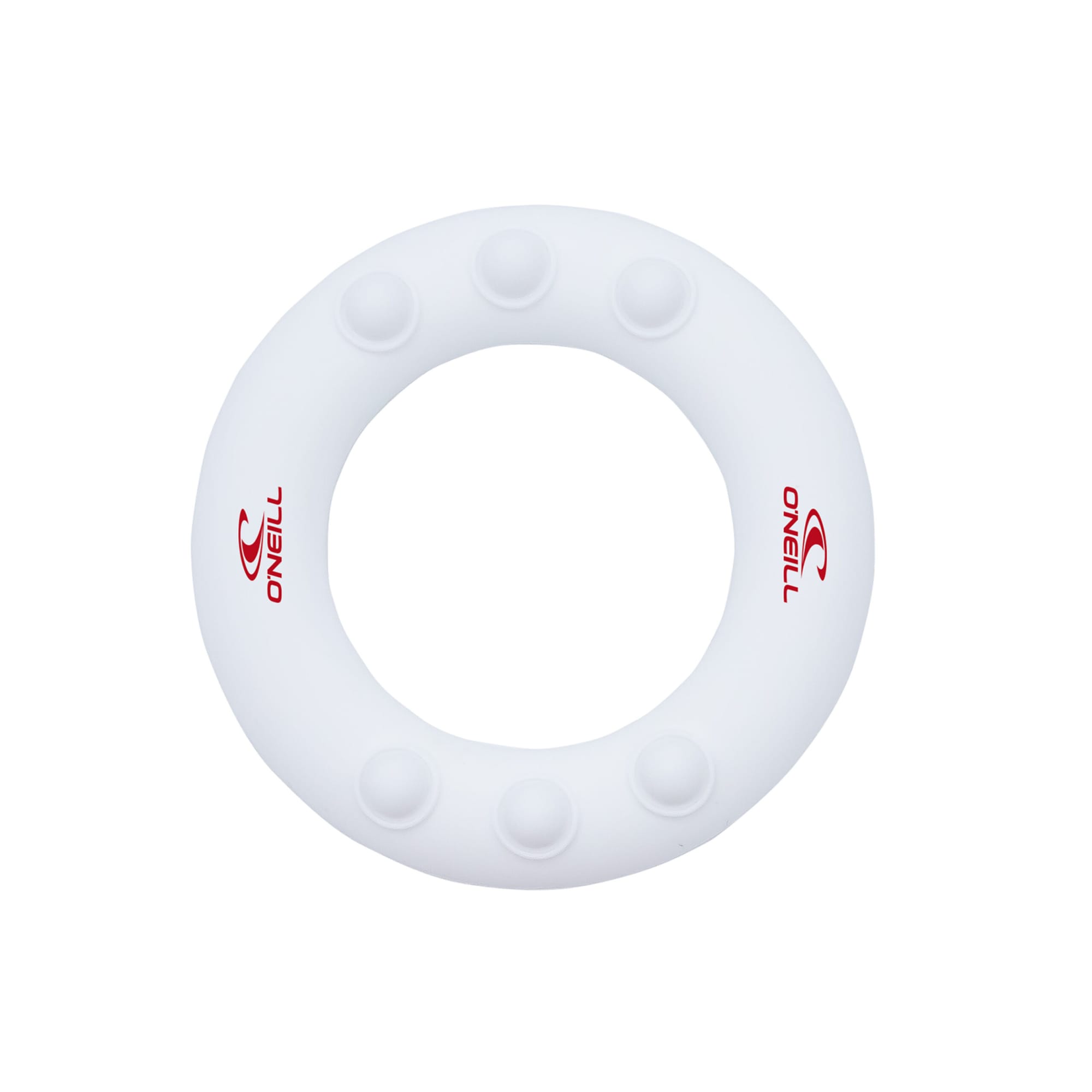 A white wrist disc featuring raised dots and a logo, designed for promotional events and exhibitions.