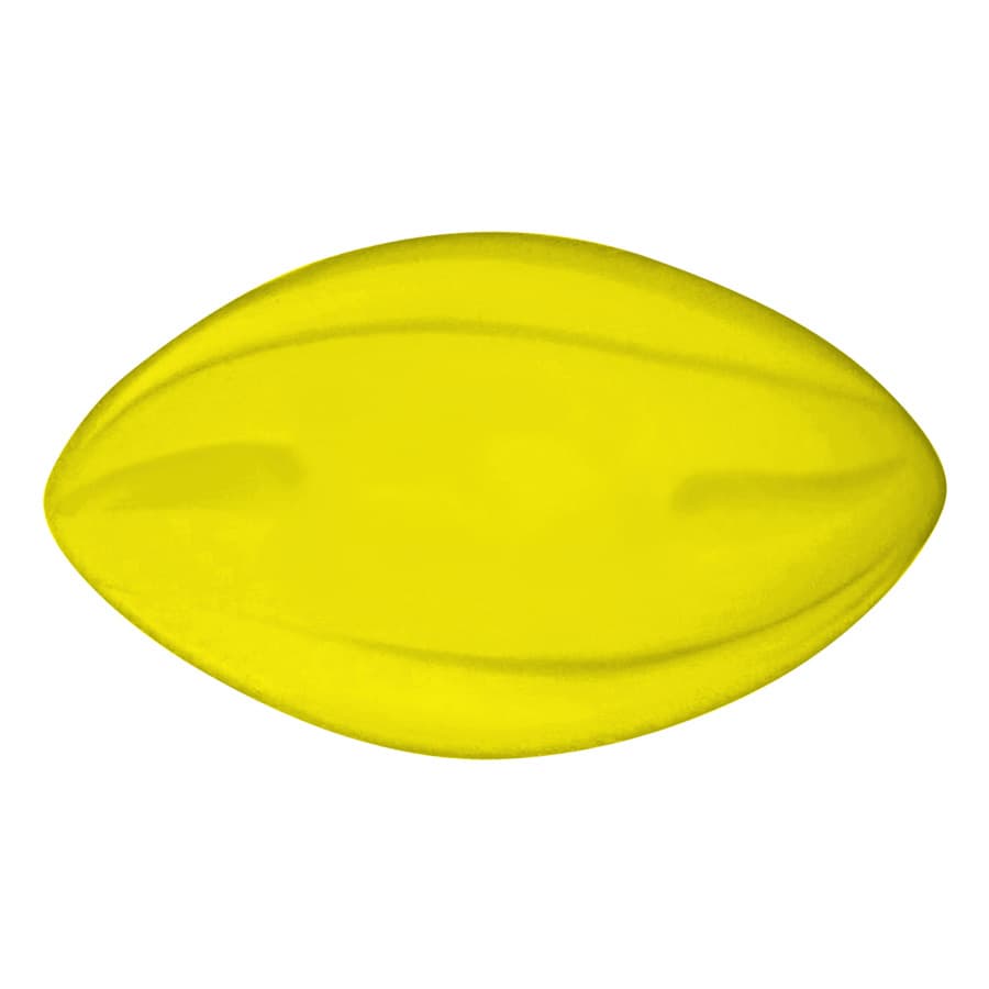 A yellow 135mm Spyro Football with a smooth, aerodynamic shape and a simple design. It features a branding logo.