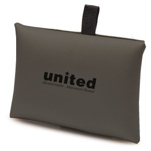 A green charging envelope with a logo, designed to hold multiple charging cables. Features a textured surface and a loop for carrying.