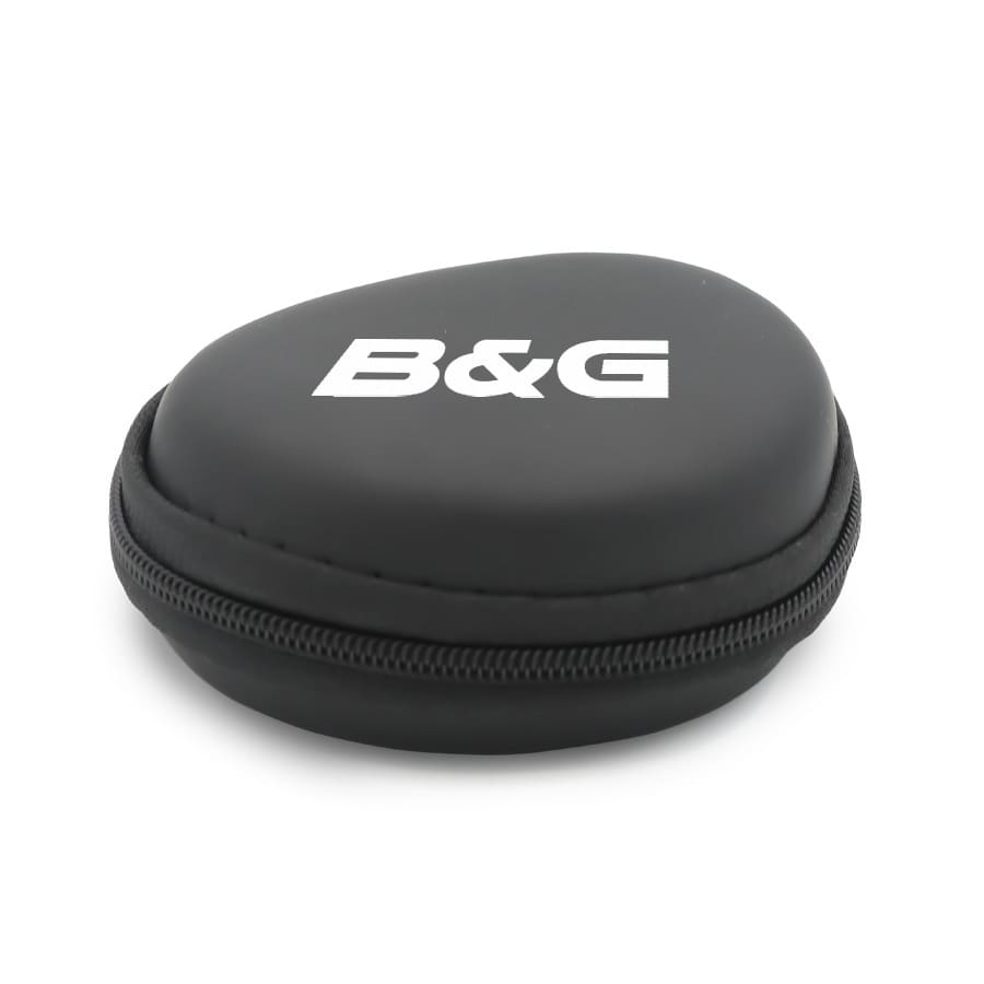 A black hard shell case with a zip closure and a logo on the top.
