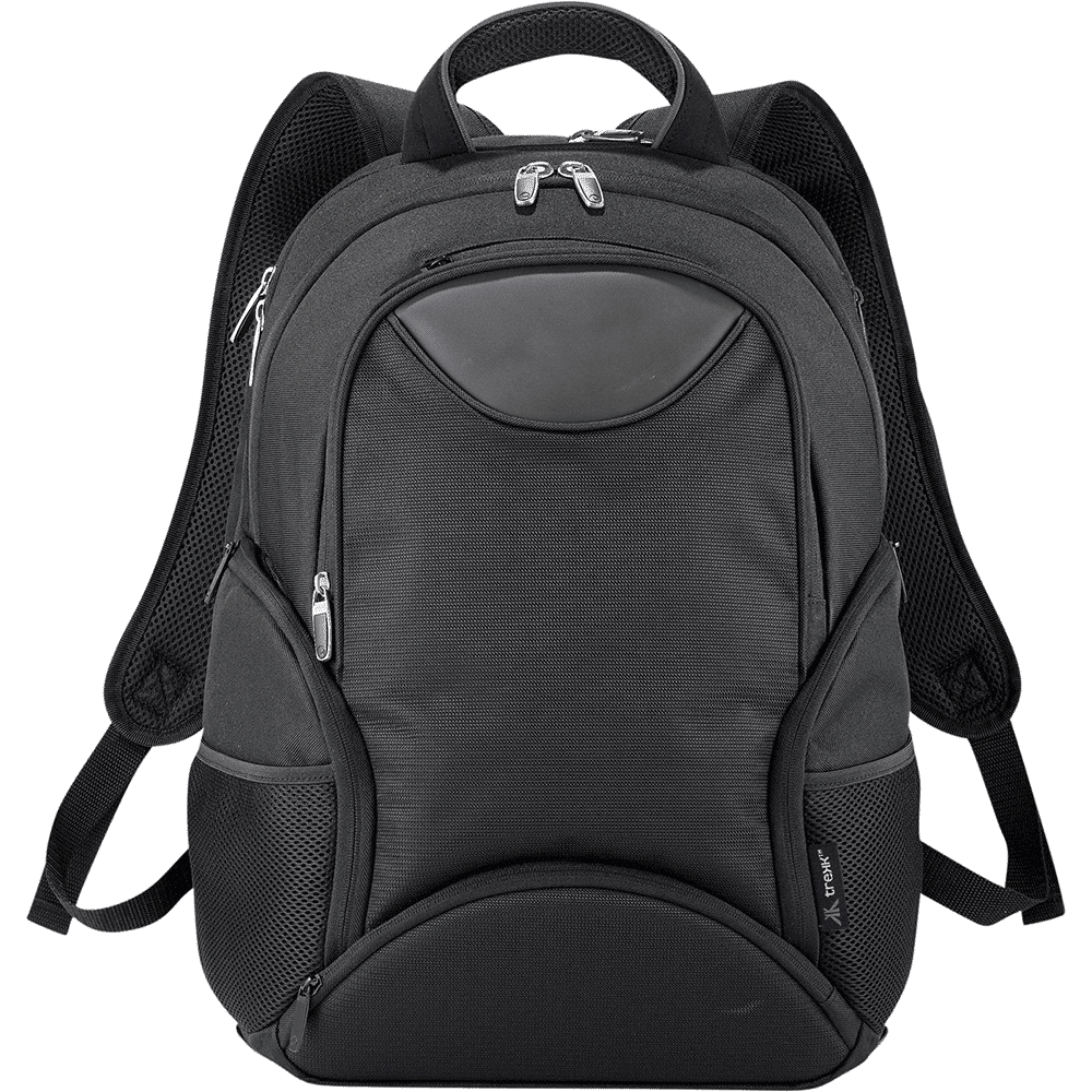 A black 35L computer backpack with zippered compartments and padded shoulder straps. It features a logo on the front.