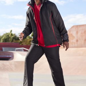 Unisex Razor Pant in black, featuring a streamlined design and an accompanying logo.