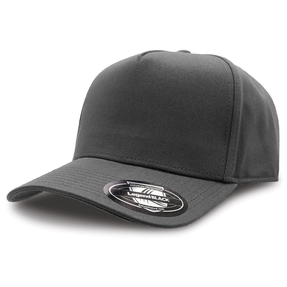 A grey cap with a curved brim and a logo on the side, designed for casual wear.