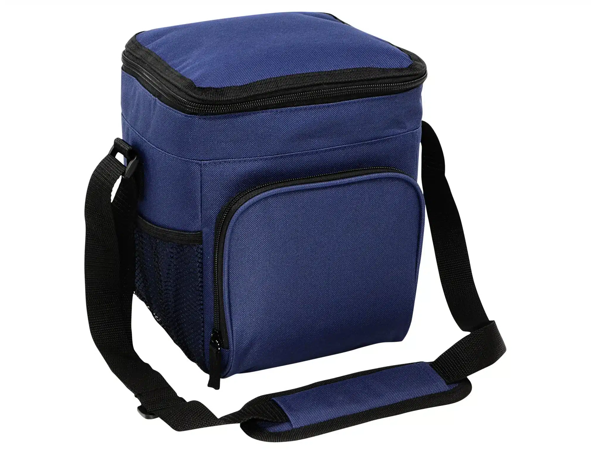 A blue Cruiser Waterproof Cooler bag with a zippered main compartment and a front pocket, featuring a strap.