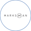Marksman brand logo in minimalist black typography on a white background.