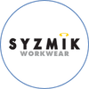 Syzmik Workwear logo in bold black typography with yellow accent on a white background.