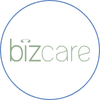 Biz Care healthcare and corporate apparel logo in soft green typography on a white background.